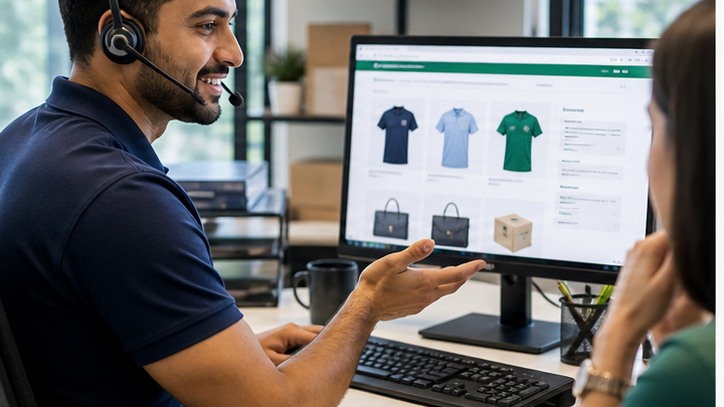 E-commerce chat support illustration
